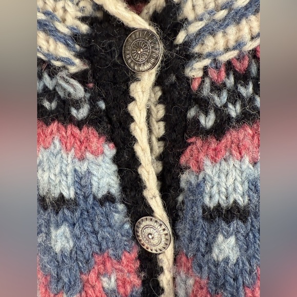 Fair Isle Handknitted New Wool Cardigan Made In Denmark Stofos - Picture 4 of 11